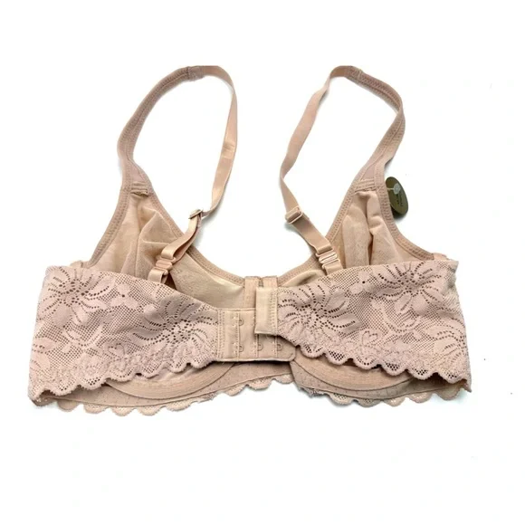 Wacoa Soft Sense Lace Underwire Bra 32D Rose Dust - Picture 5 of 8